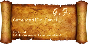 Gerencsér Fanni névjegykártya