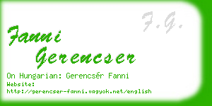 fanni gerencser business card